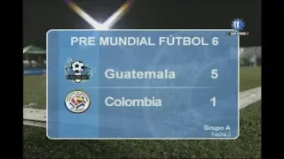 Pre mundial FÚTBOL 6 Guatemala derrota a Colombia 5 a 1