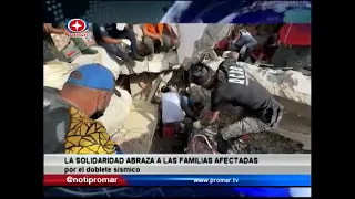 Solidarity embraces families affected by the double earthquake