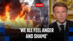 French President Emmanuel Macron promises firm response to widespread rioting