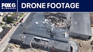Drone footage: West Allis-West Milwaukee DPW building fire | FOX6 News Milwaukee