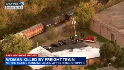 Woman dead after being hit by freight train in north suburb