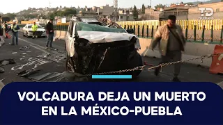 SUV overturns on the Mexico-Puebla highway near Los Reyes La Paz; one death reported