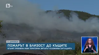 Втори ден по въздух и земя продължава борбата с огненото бедствие край с. Димовци