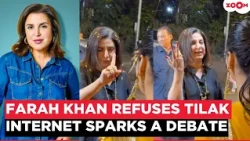 Farah Khan REFUSES to put Tilak during traditional welcome; Netizens' MIXED reactions on viral video