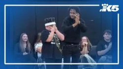 Homecoming king shares his crown with classmate