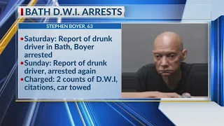 Bath man charged twice with DWI in two days