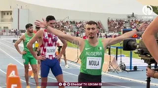 🔴🎥 كواليس سباق جمال سجاتي شاهد لحظات ما قبل وبعد التتويج بذهبية 800 متر  ألعاب البحر الأبيض المتوسط