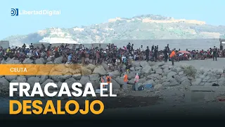 Caos en Ceuta: numerosos inmigrantes ilegales vuelven a la playa del Trampolín