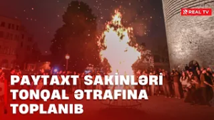 Paytaxt sakinləri tonqal ətrafına toplanıb