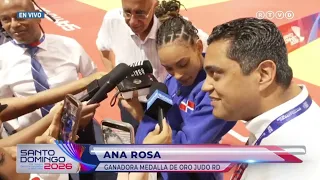 🇩🇴 President Abinader speaks with Ana Rosa, first gold medalist for the DR at Santo Domingo 2026