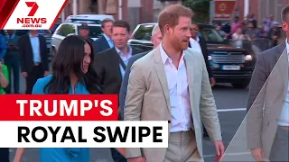 Trump criticises Harry and Meghan's US departure | 7NEWS