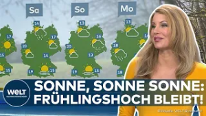FRÜHLINGSHOCH: Sonne satt – Milde Luft und bis zu 21 Grad in Deutschland! | WELT WETTER