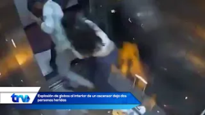 Explosión de globos al interior de un ascensor deja dos personas heridas