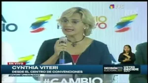 Cynthia Viteri: "Votaremos por la candidatura de Guillermo Lasso"