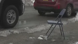 Amid heavy snow, York residents get creative to hold parking spots