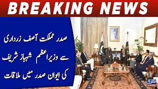 Prime Minister Shehbaz Sharif meets President Asif Zardari at the Presidential Palace