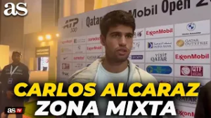 ZONA MIXTA de ALCARAZ tras lograr el pase a CUARTOS en DOHA