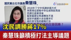 Shen leads Chiang by 17% in polls; Chin Hui-chu calls for a more aggressive campaign strategy