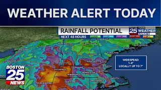 Massachusetts flood watch: Up to 7 inches of rain possible on Wednesday