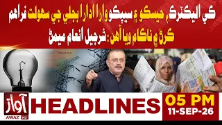 Sindh Power Crisis: KE, HESCO & SEPCO Failed to Provide Electricity | 05 Pm Headline | Awaz Tv News