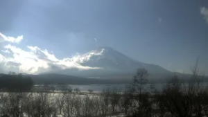 山中湖ライブカメラ タイムラプス映像（2026年2月18日） 提供：UTYテレビ山梨