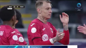 هدف | نادي الريان القطري يتقدم 2 - 0 على نادي النهضة في الدقيقة 56عن طريق اللاعب روجر غيديس