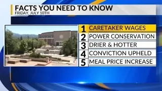 KRQE Newsfeed: Care taker wages, PNM power conservation, Dry and hot, Conviction upheld, Senior cent