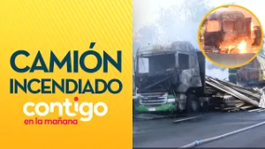 "VIO CHISPAZOS POR LA VENTANA": Camión se incendió en plena Autopista Central - Contigo en la Mañana