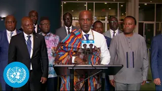 Togo on General Assembly's Adoption of the "Correct the Map" Resolution -  Media Stakeout | UN
