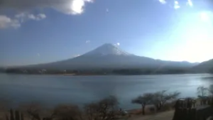 河口湖ライブカメラ タイムラプス映像（2026年2月18日） 提供：UTYテレビ山梨