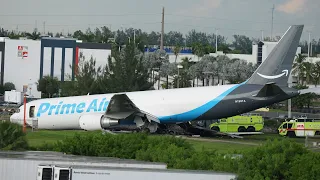 Federal investigators probe Amazon cargo jet's fiery runway crash