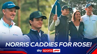 Lando Norris caddies for Justin Rose! | "I think I am amazing at it!" 😅