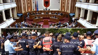 Protesta te Kuvendi/ Sulme me vezë ndaj deputetëve të PS, 5 të shoqëruar, mes tyre edhe Gent Progni