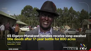 65 Elgeyo-Marakwet families receive long-awaited title deeds after 17-year battle for 800 acres