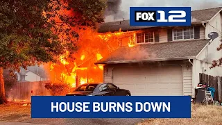 Fire destroys house in NE Vancouver; Firefighters say no one was home at the time