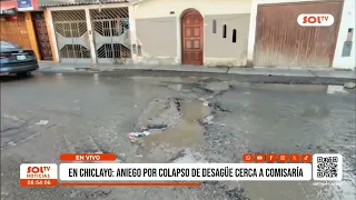 Chiclayo: Sewage overflow near police station