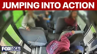 Students stop moving school bus after driver has medical emergency