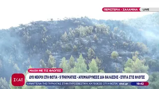 Καλύτερη η κατάσταση με τις φωτιές στη Σαλαμίνα –Πως έχασε τη ζωή του το ζευγάρι –Ζωντανές συνδέσεις