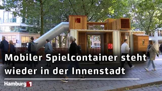 Sliding, climbing, and playing: Mobile play container for children is back in the city center