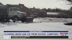 Snow, ice being cleared from school campuses in Guilford County