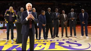 Lakers Honor Pat Riley During Emotional Halftime Ceremony