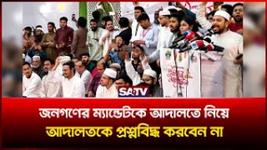 জনগণের ম্যান্ডেটকে আদালতে নিয়ে আদালতকে প্রশ্নবিদ্ধ করবেন না: নাহিদ ইসলাম | SATV