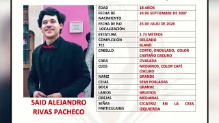 Buscan a Said Alejandro Rivas, joven de 18 años desaparecido en Durango