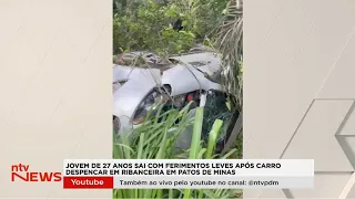 27-year-old survives with only minor injuries after car plunges down ravine in Laranjeiras