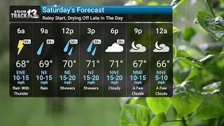 Rain tapers off later today