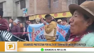 Usuarios del agua en Chupaca protestan contra alza de tarifas de EPS Mantaro