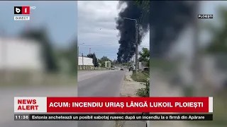 ULTIMA ORĂ INCENDIU URIAȘ la Ploiești în apropierea RAFINĂRIEI LUKOIL. INTERVENȚIE URIAȘĂ