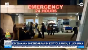 Kecelakaan 10 Kendaraan di Exit Tol Bawen, 8 Luka-luka