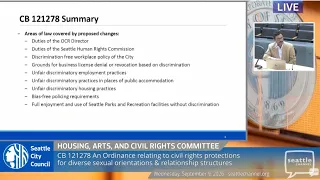 Housing, Arts and Civil Rights Committee 9/09/26