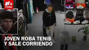 Captan a joven robando tenis tras engañar a empleada en Tultitlán
